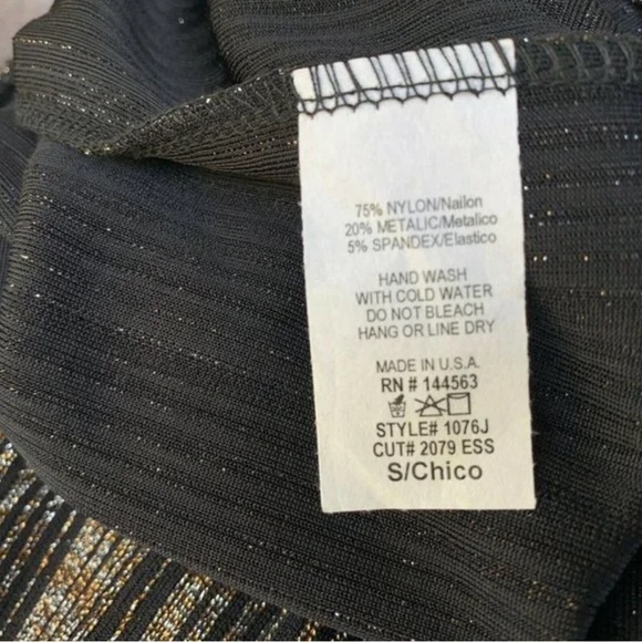 Shop 17 Metallic Striped Palazzo Jumpsuit Stretch Sexy Womens Size Small - Picture 7 of 7